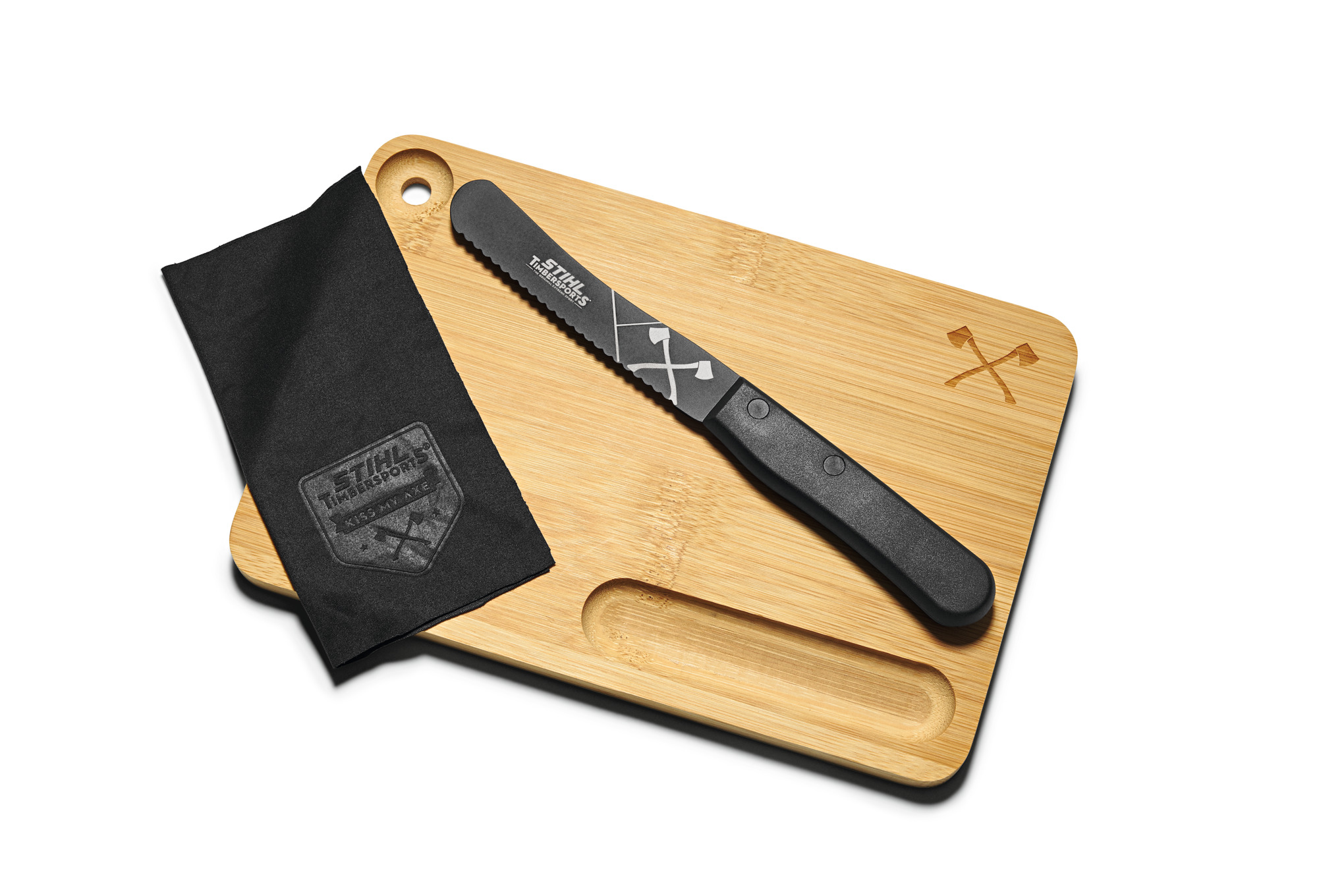 Tabla de cortar con cuchillo. 2en1 Timbersports Edition