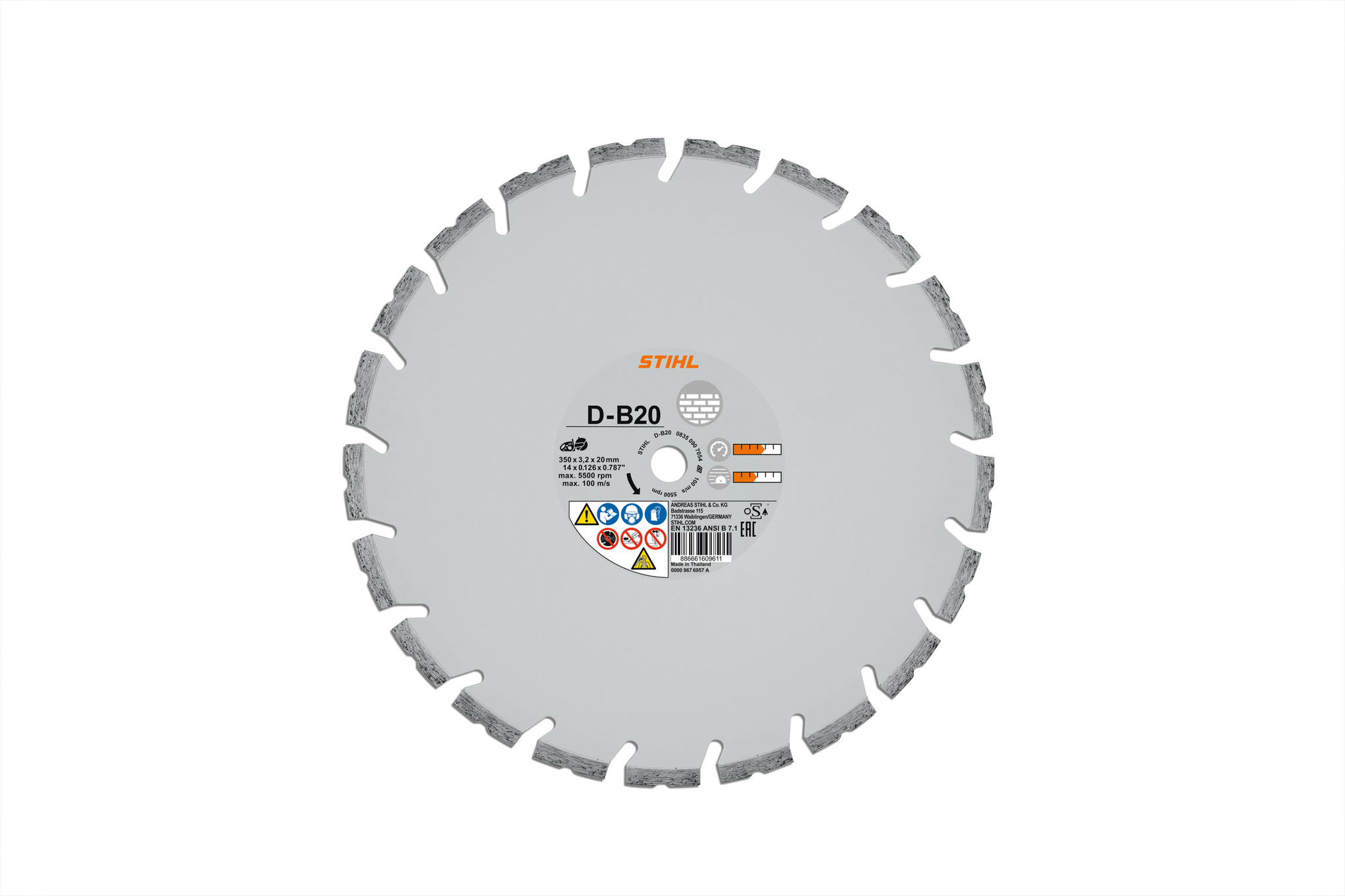 Disco de diamantes, Hormigón, D‑B20, Ø 400 mm/16"